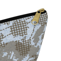 Floral Plaid Accessory Pouch w T-bottom in Aqua